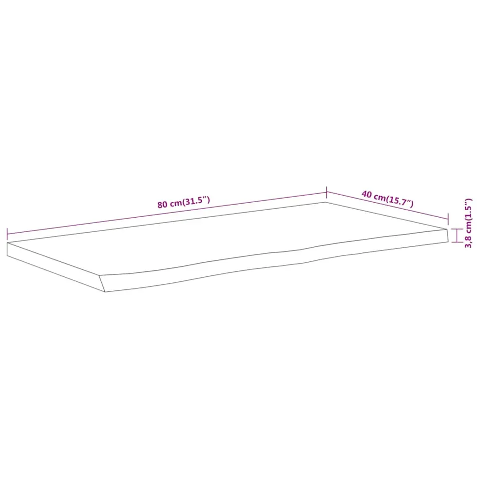 vidaXL - Tafelblad - Bruin - Hout - 80 x 40 x 3.8 cm