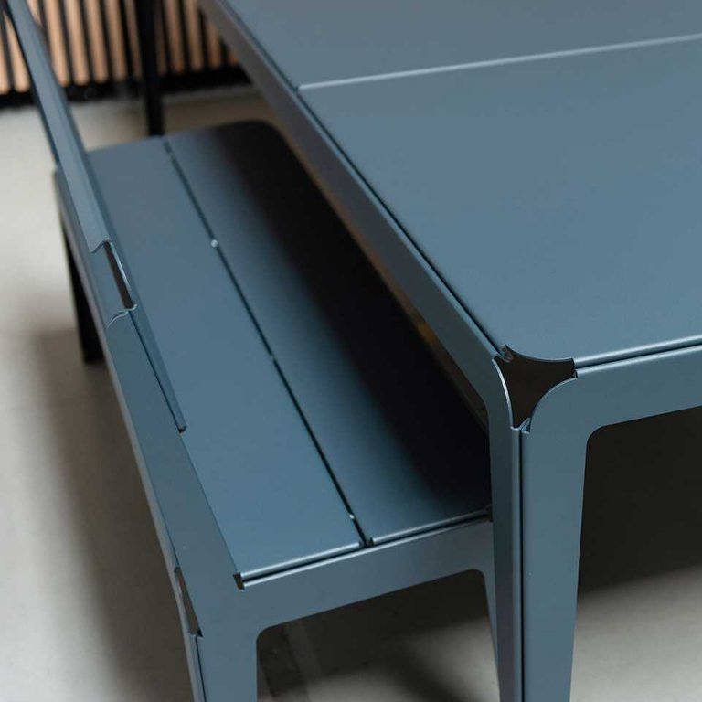 Weltevree Bended tuinbank met rugleuning Agate gray