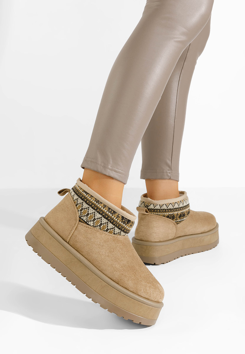 Bottines doublées femme kaki Rakelle