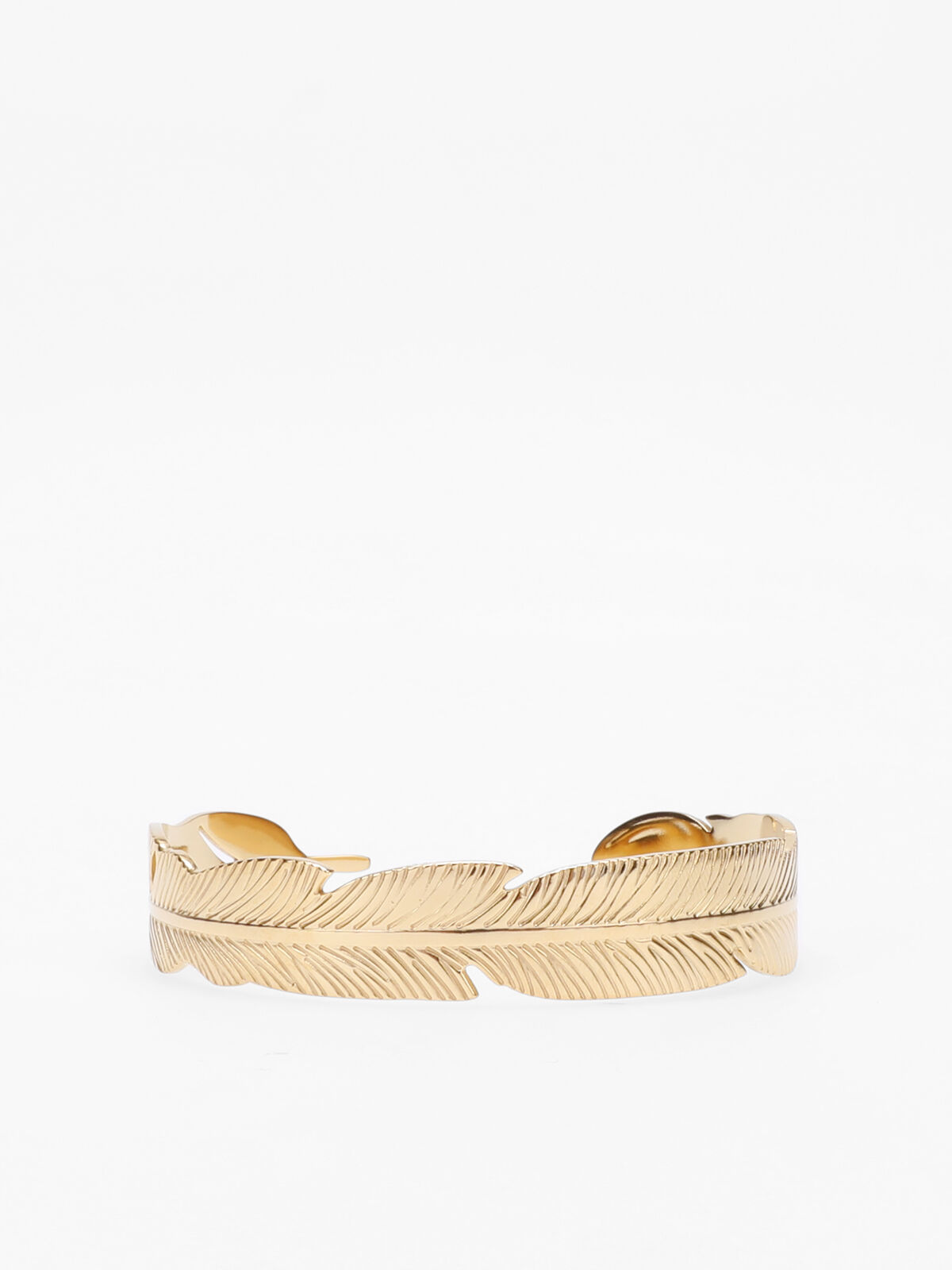 Bracelet manchette en feuille- Doré