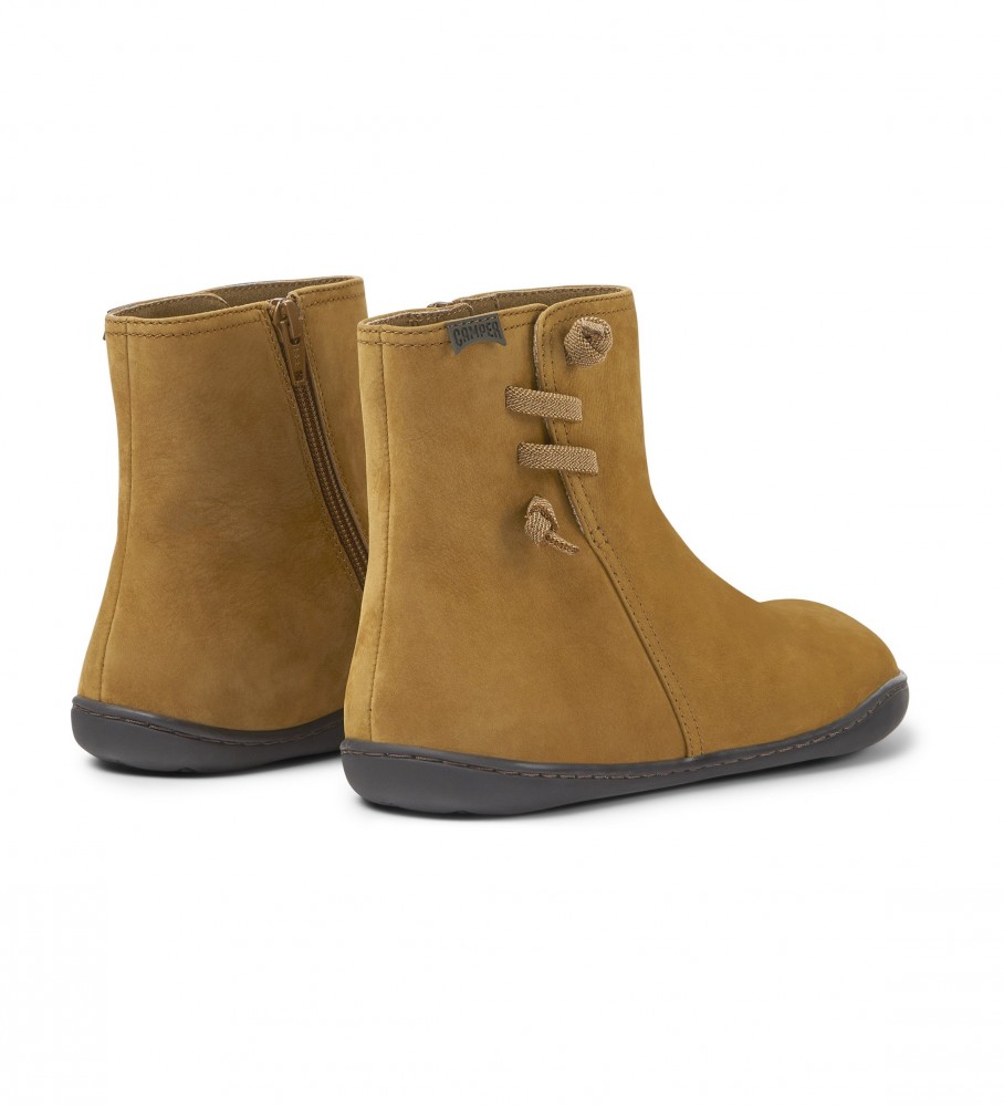 Botas de tornozelo Camper Uggy Igar em couro marrom