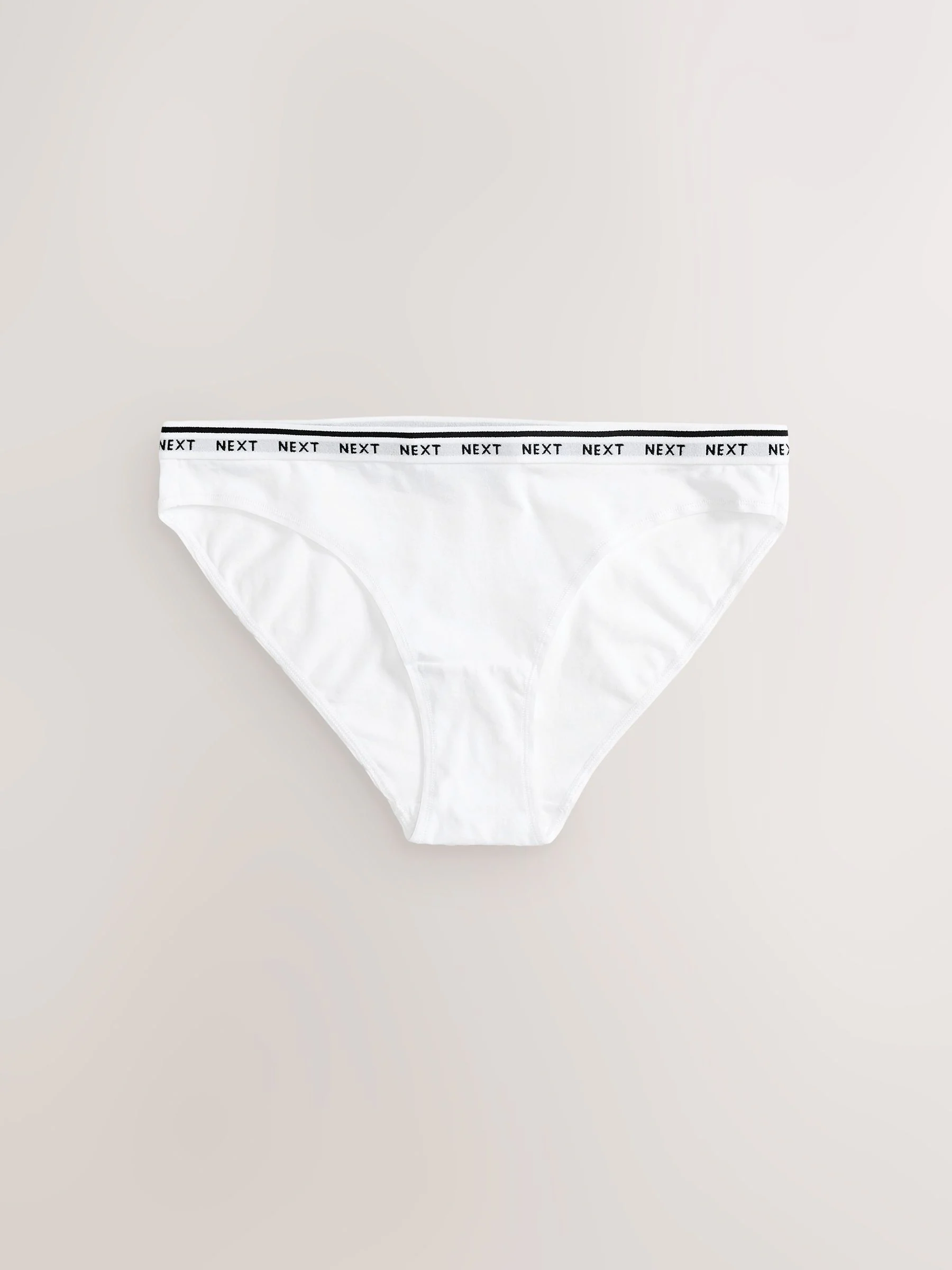 Zwart/wit - 7 Katoenen slipjes met logotailleband