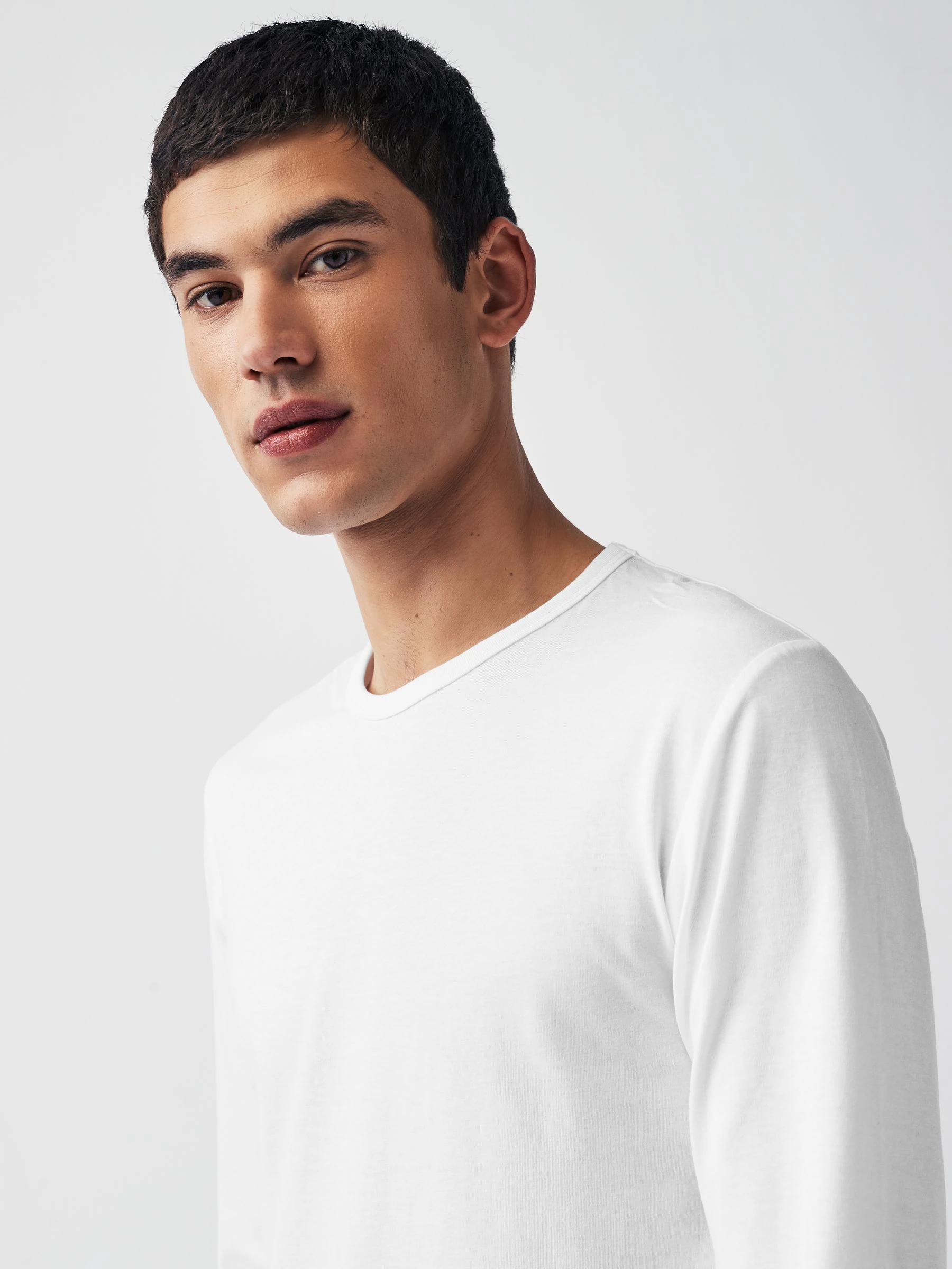 Wit - Set van 5 T-shirts met lange mouwen en laagjes