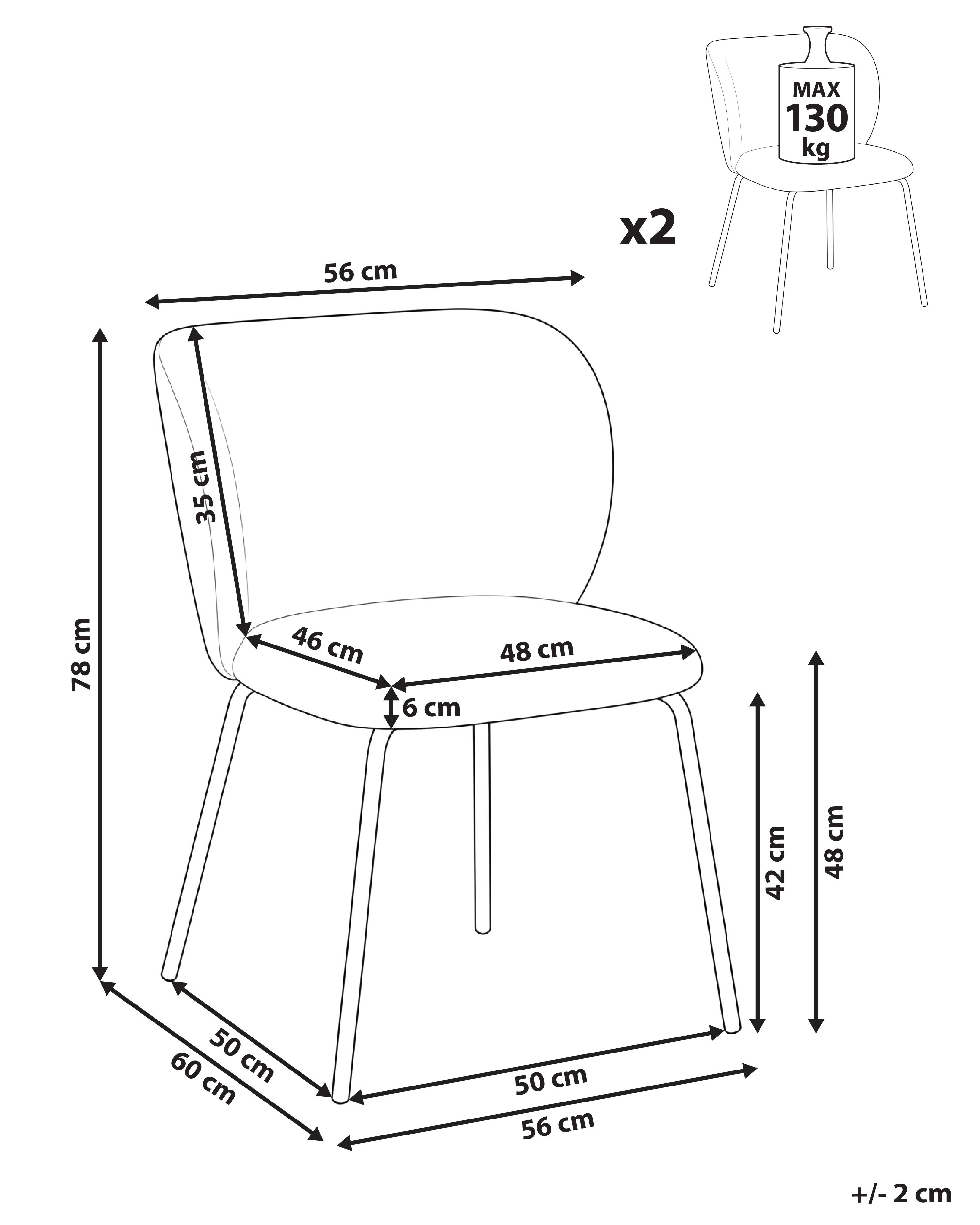 Set van 2 eetkamerstoelen CALERA Stof Lichtgroen