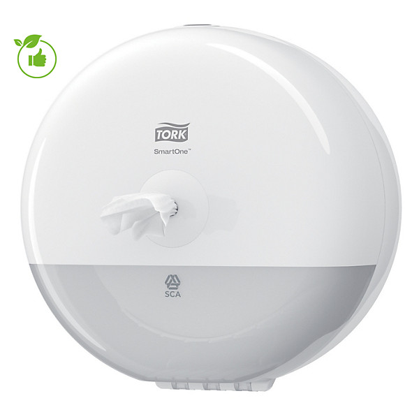 Distributeur papier toilette Tork SmartOne Mini PC blanc pour rouleaux