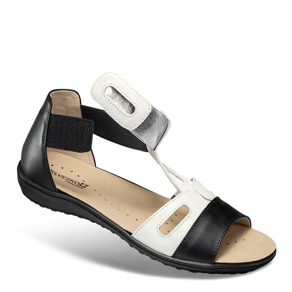 DAMEN - Sandale ZEA schwarz-weiss