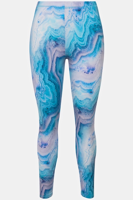 Ski-Funktionsleggings, Marmormuster, recycelt