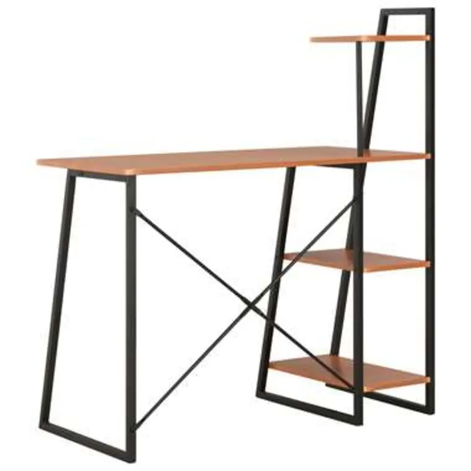 vidaXL - Bureau - Bruin - Bewerkt hout