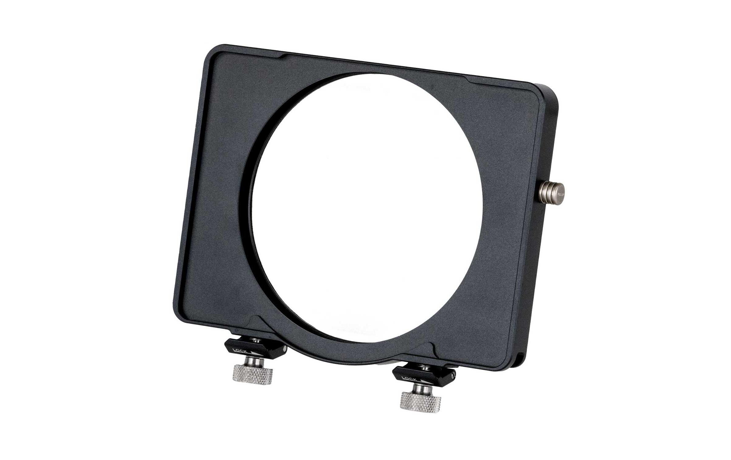 95 mm Stackable Circular Filter TrayErmöglicht die Befestigung eines zusätzlichen 95-mm-Zirkularfilters vor dem Objektiv auf der Tilta Mirage Matte Box