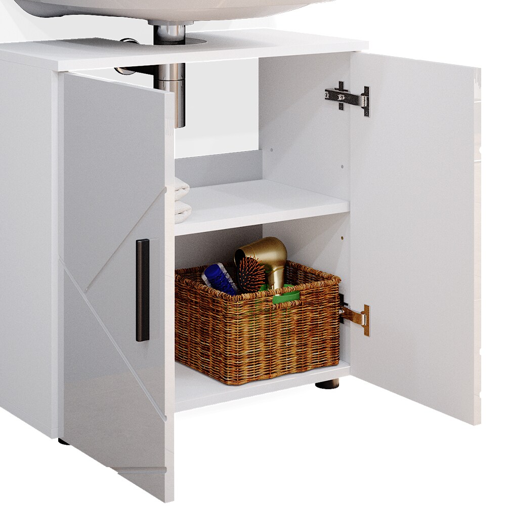 Vicco Badmöbel Set Spiegelschrank Hochschrank Unterschrank Irma Weiss Kommode