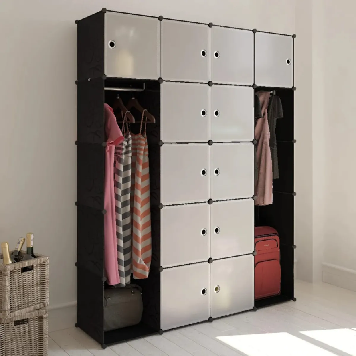 VidaXL Modulaire - 14 compartiments - Noir/Blanc