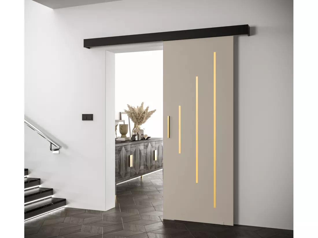 Portes coulissantes Salwador Y 80x204 cm (Cachemire / Noir / Or)