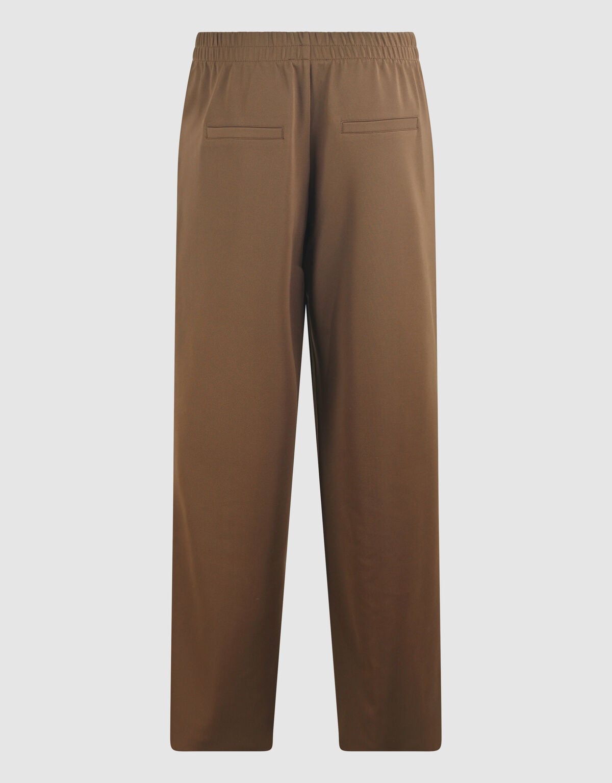 Basic Wide Leg Fit Broek Bruin