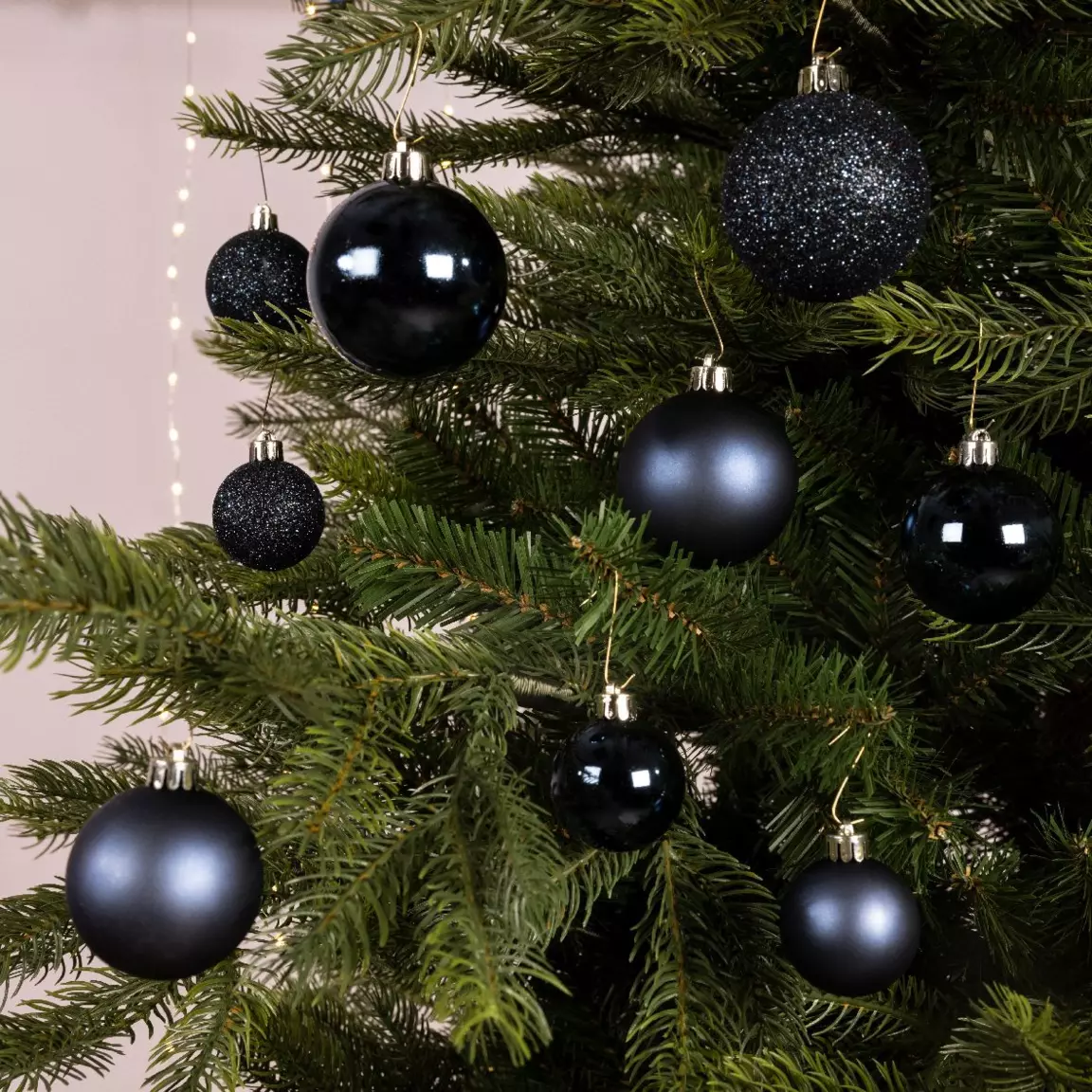 Lot de 30 boules de Noël Alpine assorties Bleu nuit