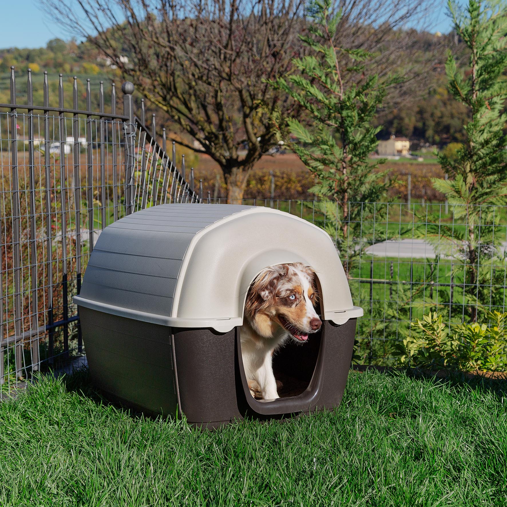 Ferplast niche d'extérieur pour chiens kenny 03, habitat pour chiens en résine thermo-plastique, résistant aux chocs et rayons uv,