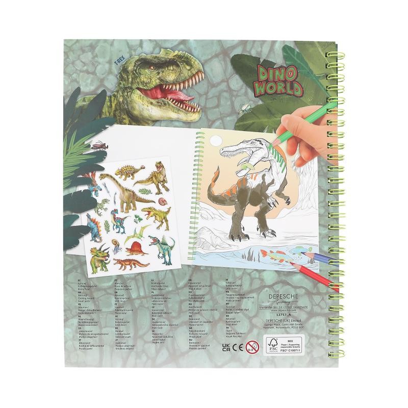 Dino World - Malebog m/paillet øje ( 0412757 )