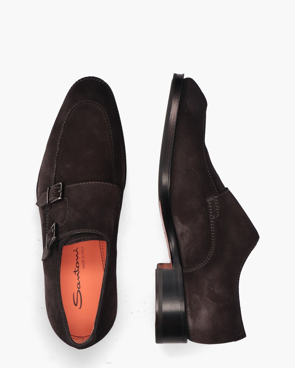 Santoni 18096 Donkerbruin Heren Gespschoenen