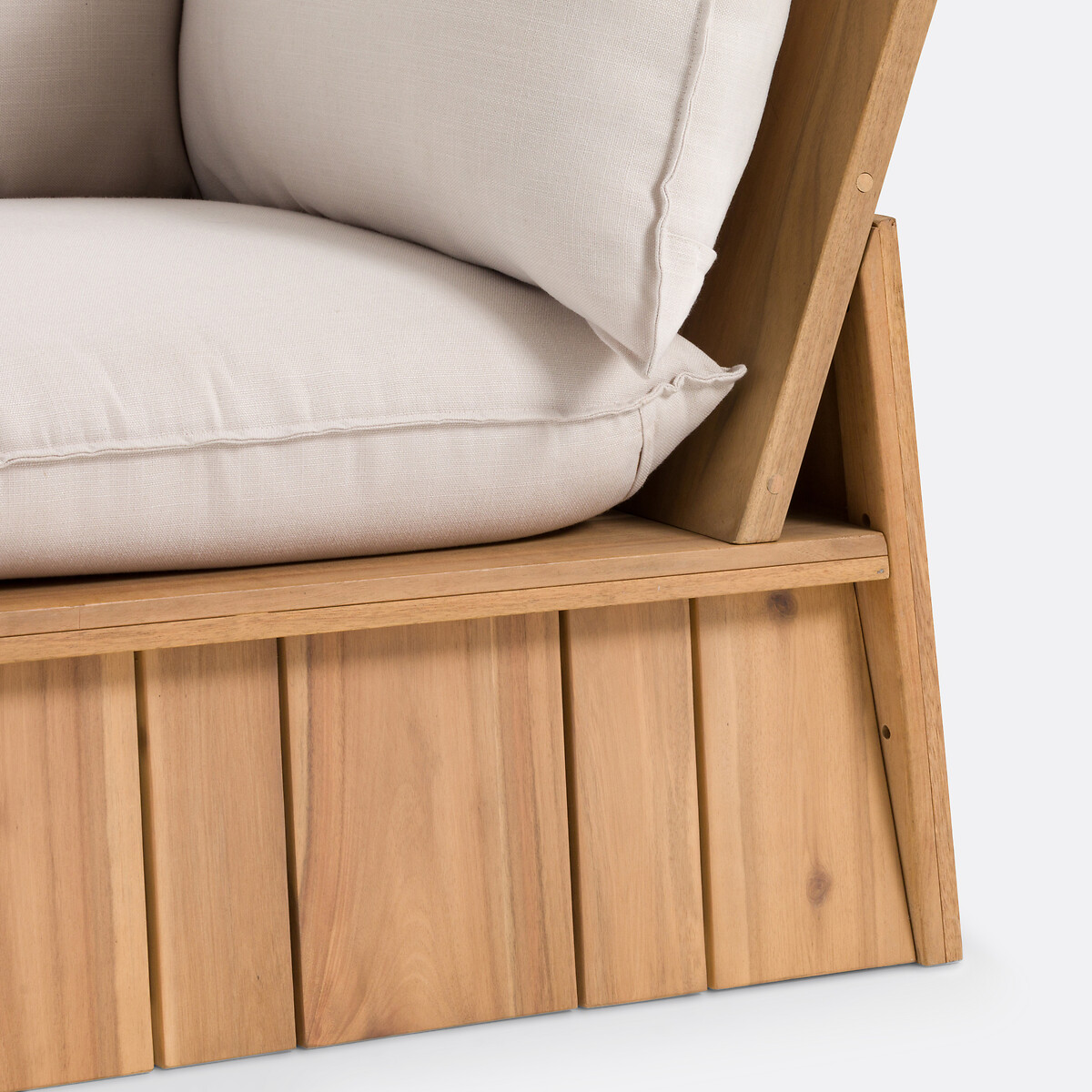 LA REDOUTE INTERIEURS<br>Sofá de canto para exterior, acácia, Bruto