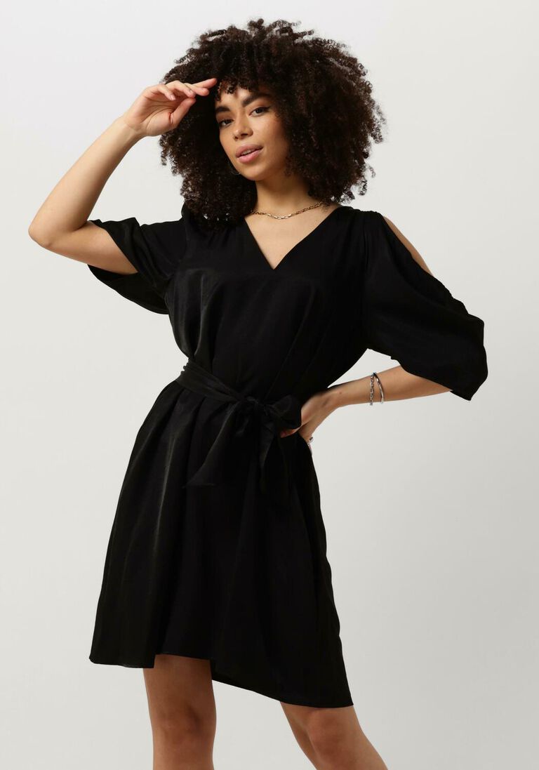 LIU JO zwarte liu jo mini jurk crepe leggero tp dress