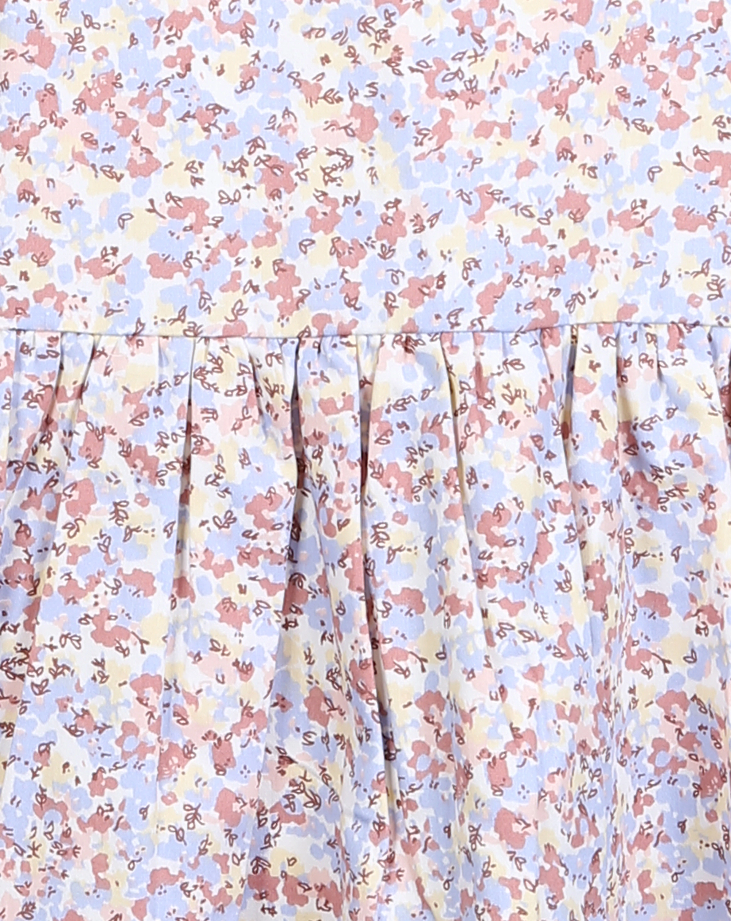 Kurzarmkleid FLOWERS AOP in eggnog