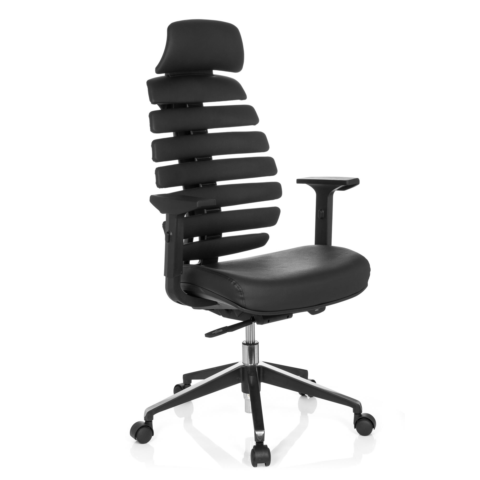 Profi Bürostuhl ERGO LINE II PRO Leder mit Armlehnen (höhenverstellbar) hjh OFFICE
