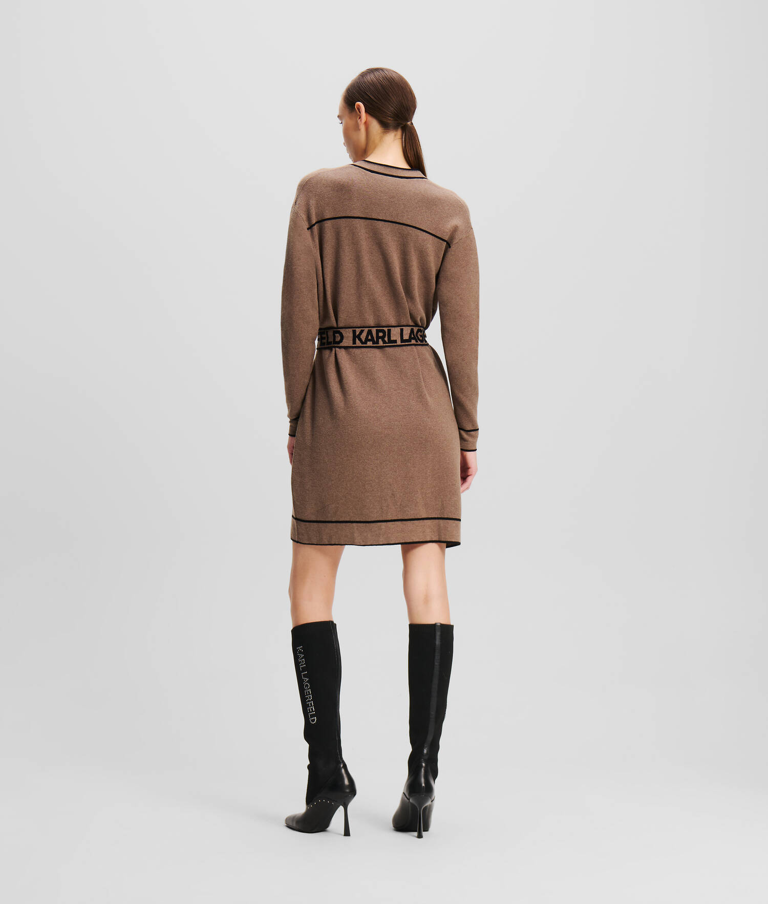 CARDIGAN AVEC CEINTURE ORNÉE DU LOGO KARL