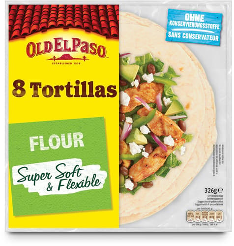 OLD EL PASO Tortillas, Flour 8 Stück a 41g 18cm