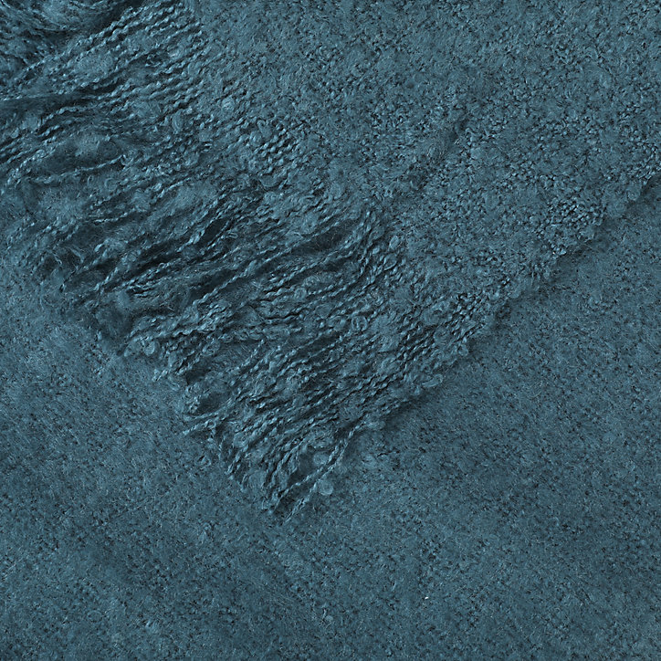 Plaid cocooning effet laine 130 x 150 cm bleu