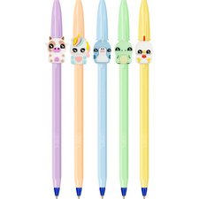 BIC Stylo à bille Cristal Pastel Figurines, blister de 5