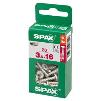 Universele schroef  3.5x16 mm T15 staal blank bolkop T-Star 20 stuks