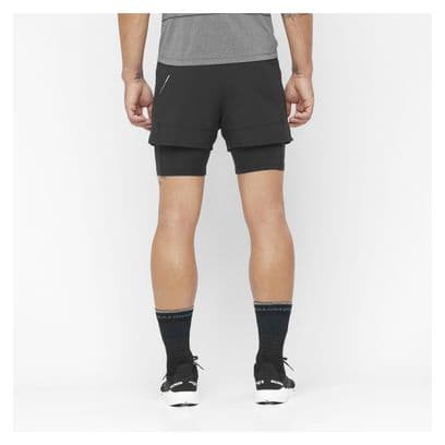 Short 2-en-1 Salomon Cross Run Noir Homme