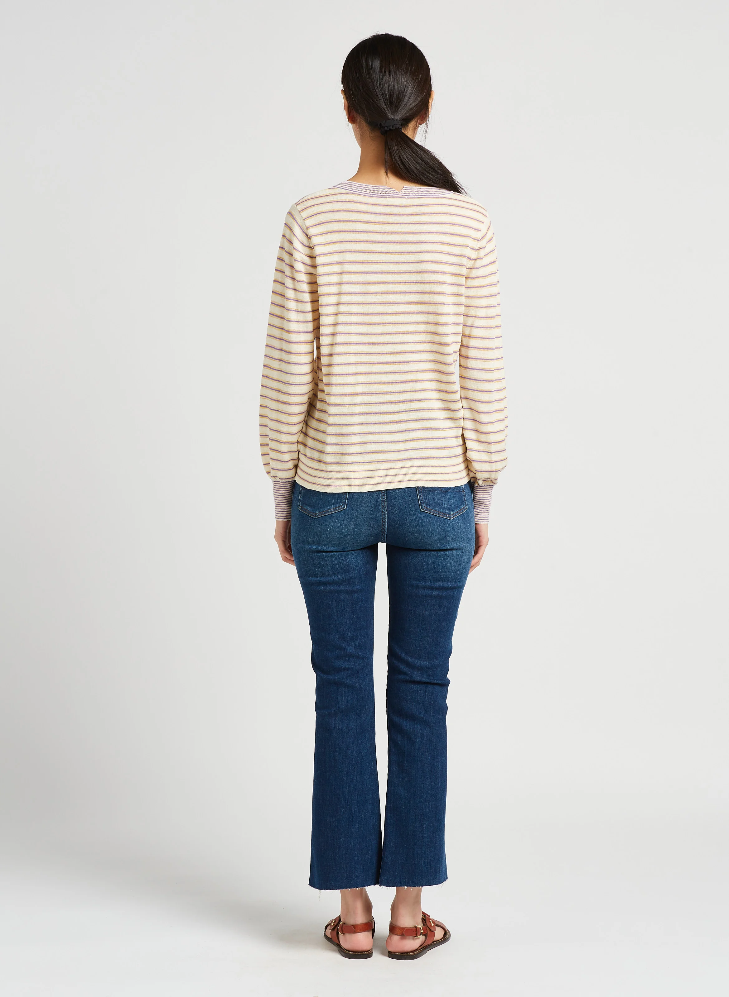 GOPSY - Pull col rond en coton mélangé| Rayé