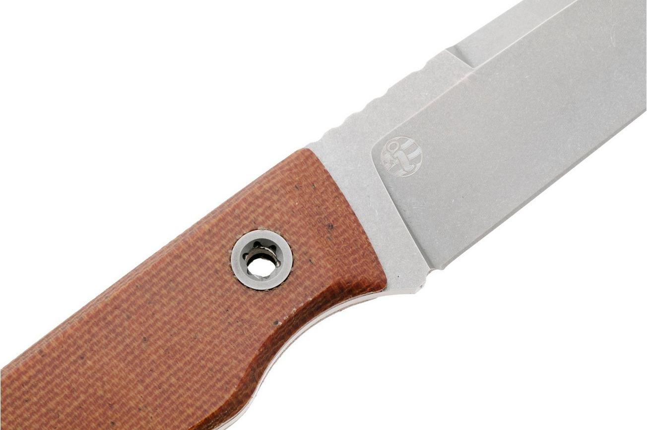 Big Idea Design USA Signal USA-SGN-NAT-NITROV, Stonewashed Nitro-V, Natural Micarta vaststaand mes