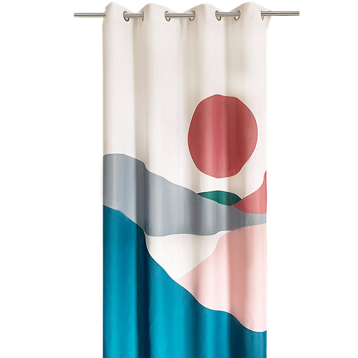 Rideau Maidu GoodHome bleu l.140 x H.260 cm