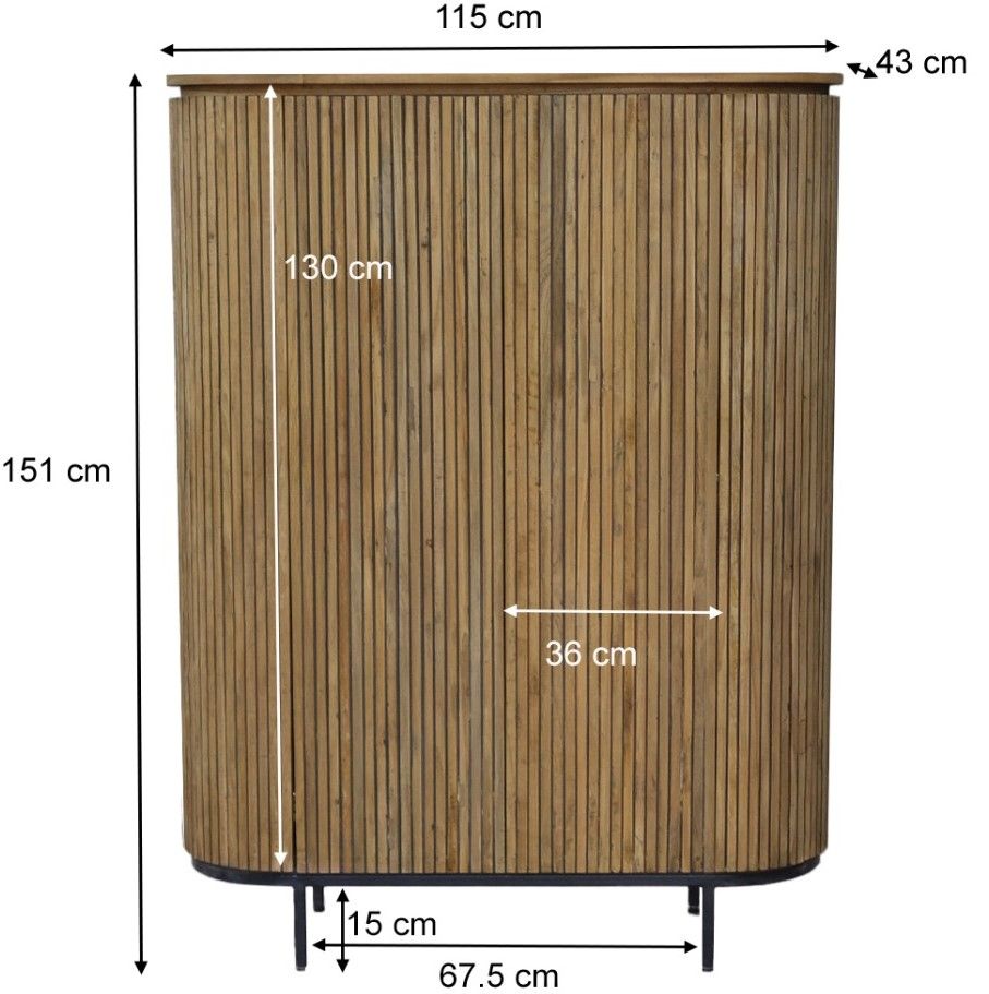 Bergkast Lausanne B115 x D43 x H151 cm
