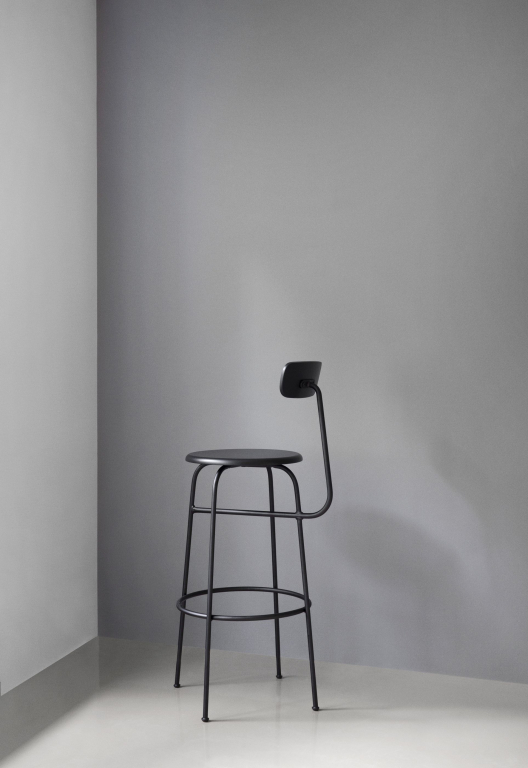 Audo Copenhagen Afteroom Bar barkruk H101 zitting Bouclé 02 donker eiken