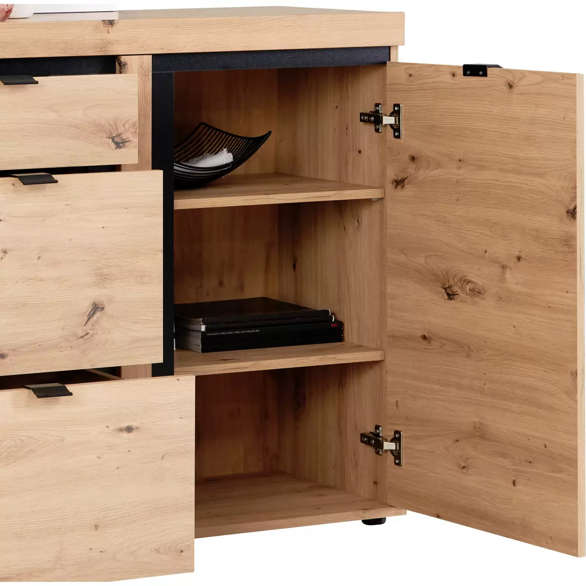 Sideboard Nyon schwarz,Eiche