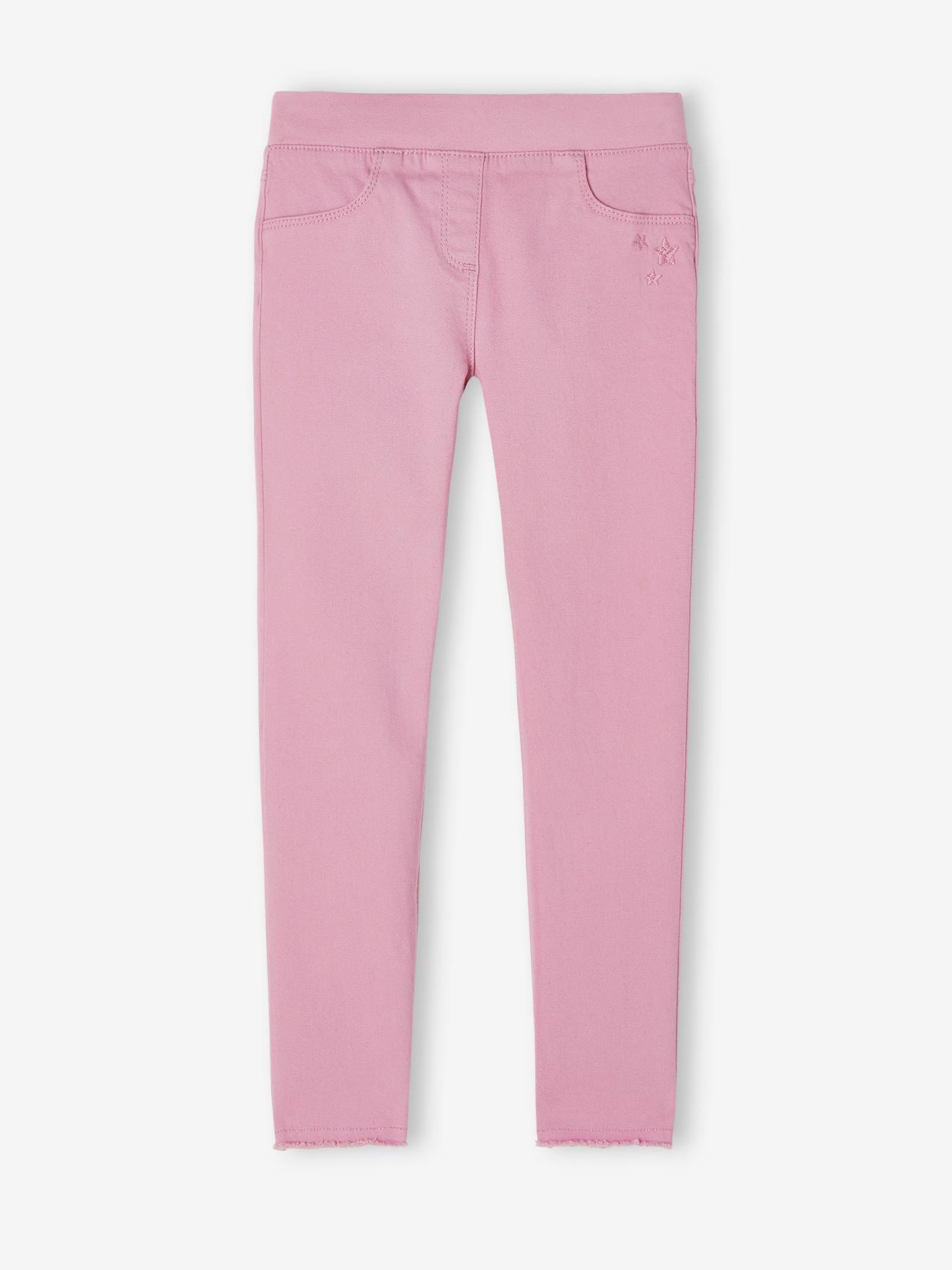 Calças legging coloridas para meninas, cor marrom claro lisa
