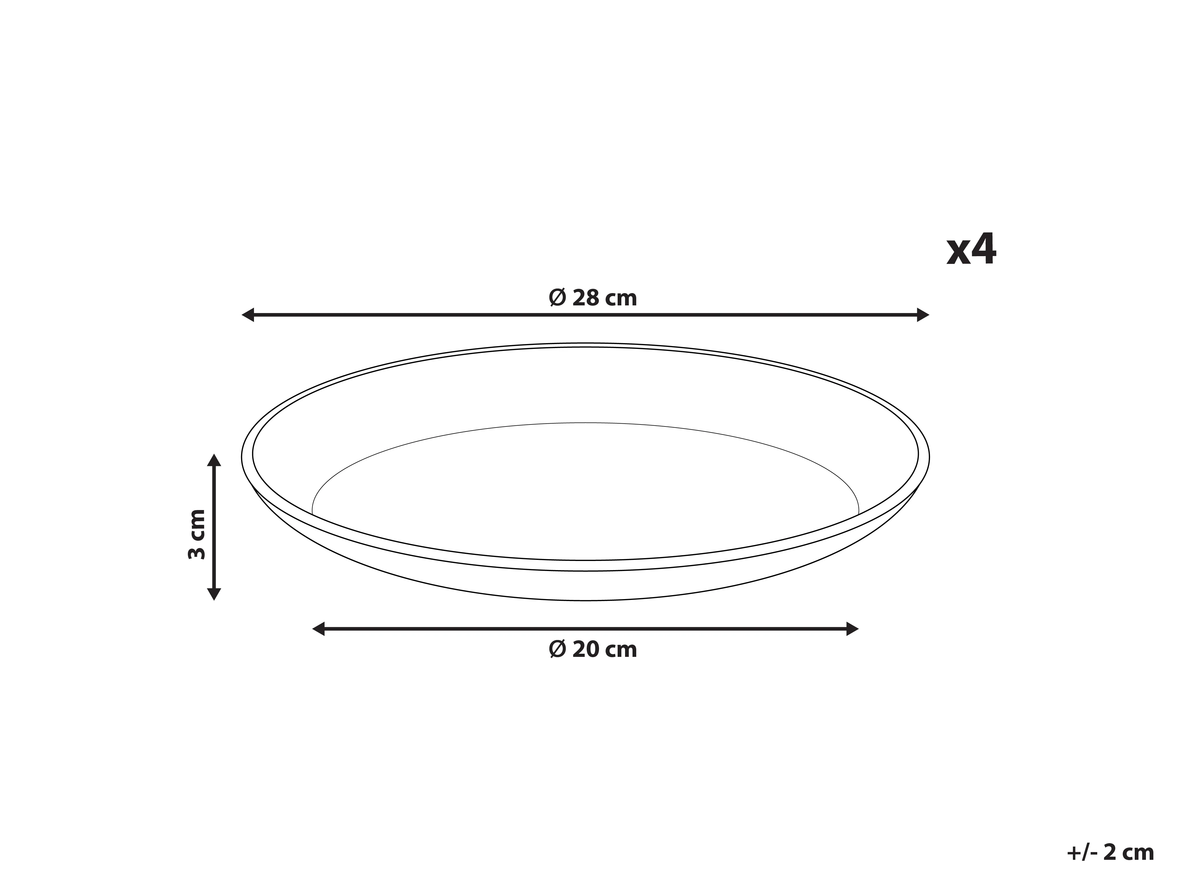 Set van 4 dinerborden SESAME Steengoed Lichtgrijs