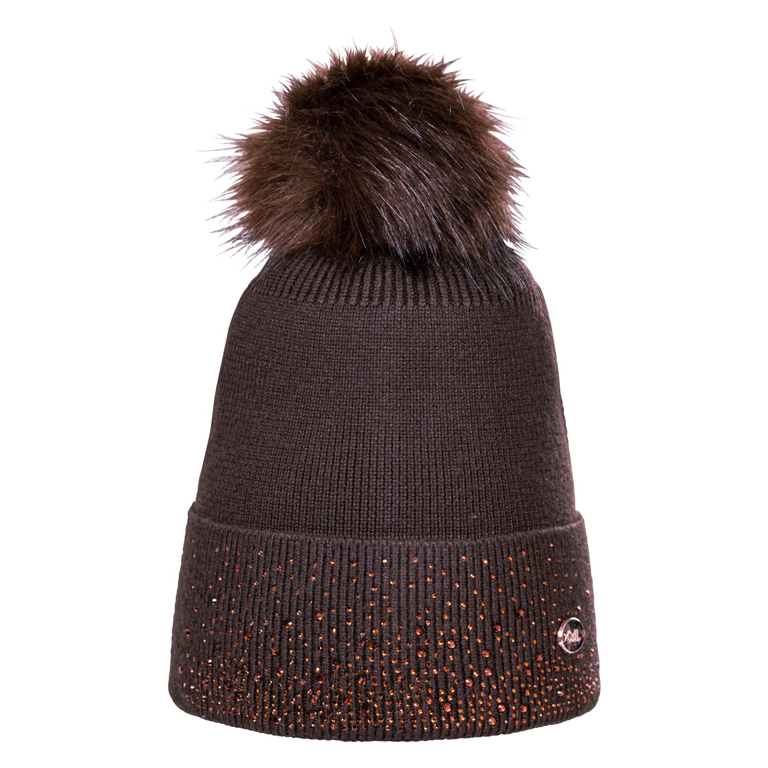 Cheval de Luxe Strickmütze mit abnehmbarem Bommel - chocolate - Einheitsgröße