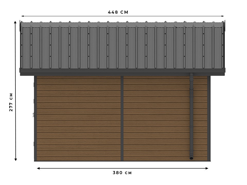 Abri de jardin composite braga - 20m2 brun - epaisseur des madriers : 28mm - cabane atelier / abri velo - menuiseries en aluminium