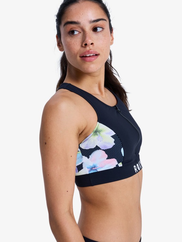 Roxy Active Crop Top Haut de bikini crop-top Noir Femme