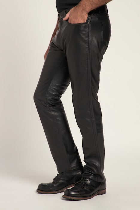 Lederhose, Leder, feinstes Lammnappaleder, Regular Fit, 5-Pocket, bs Gr. 68
