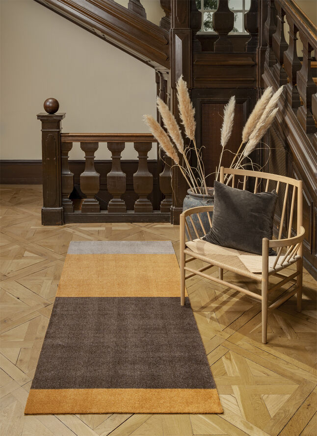 Tica Copenhagen Løber, 90x200 cm, stripes-horizon dijon/brun/sand Dijon/sand/brun
