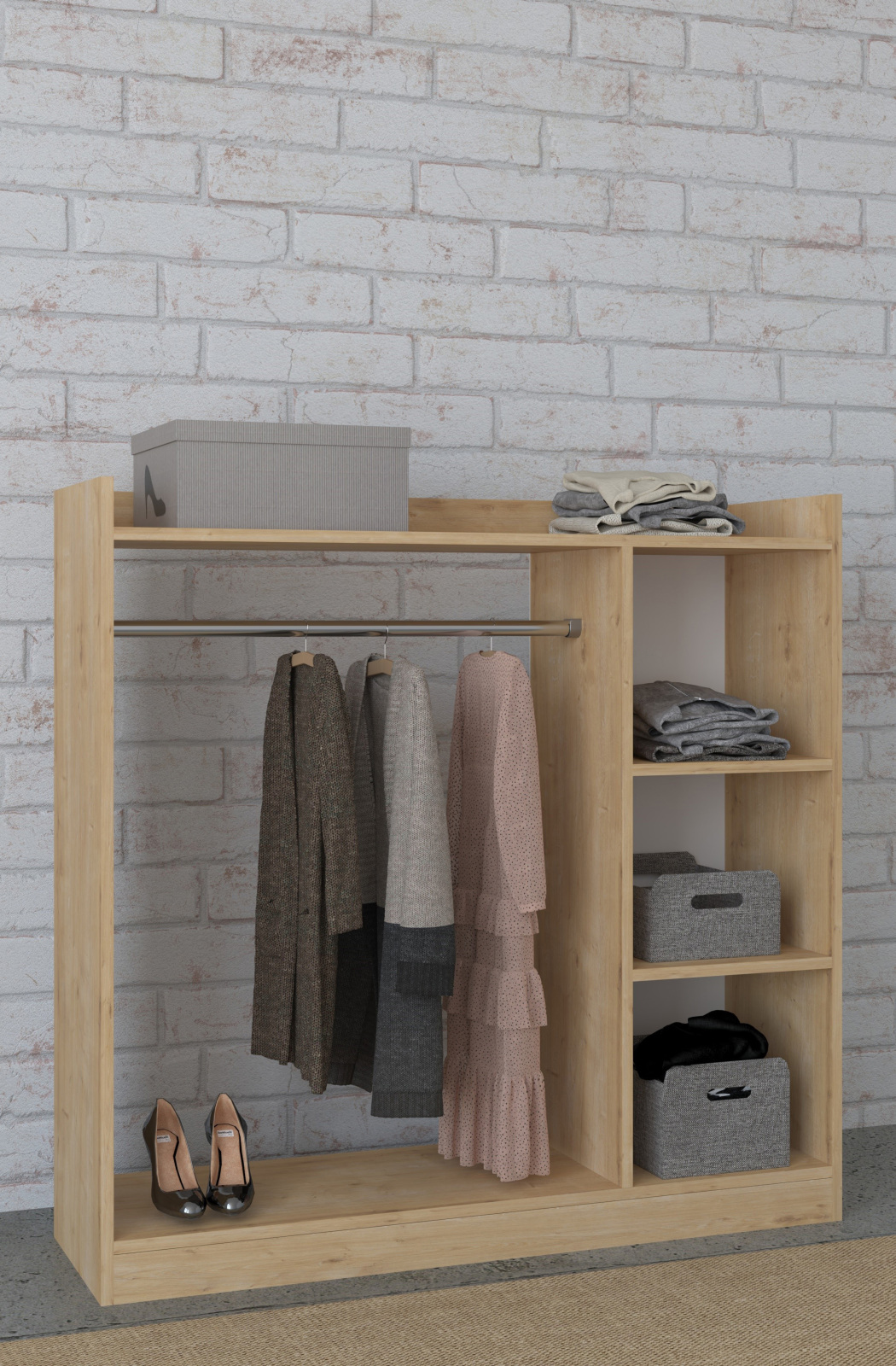 Garderobe PALOSA M - Honig-Eiche - 120 cm hoch