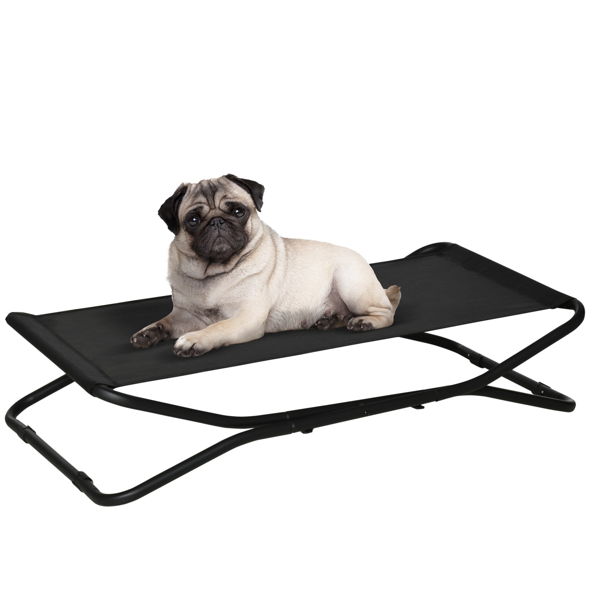 PawHut Haustierbett mit Klappbarkeitsfunktion schwarz 111L x 65,5W x 19H cm