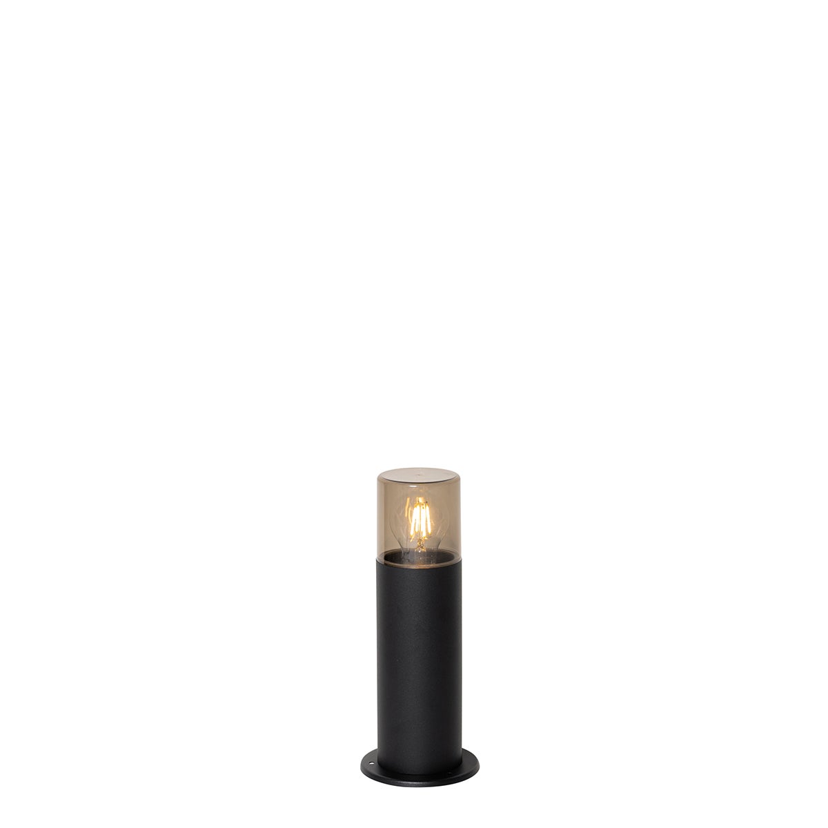 Staande buitenlamp, zwart met rookkap, 30 cm, IP44 - Odense