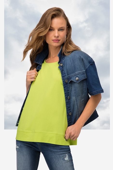 T-Shirt, oversized, Rundhals, Halbarm