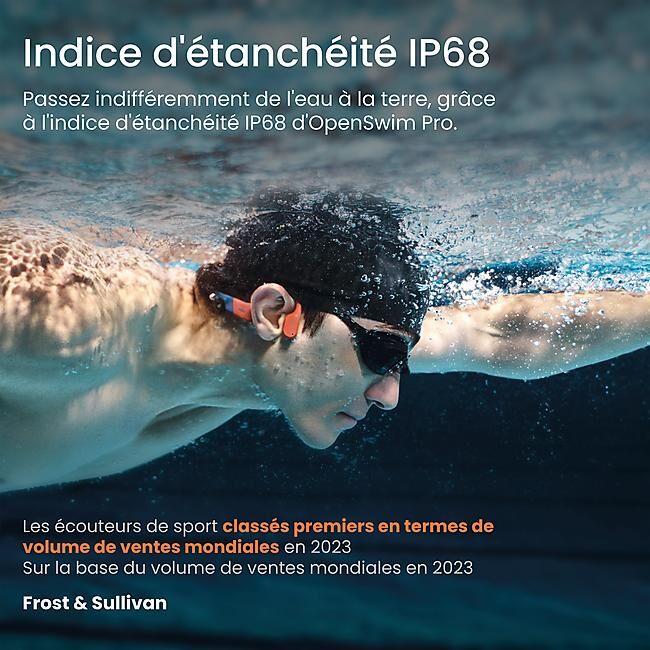 SHOKZ - CASQUE A CONDUCTION OSSEUSE OPENSWIM PRO