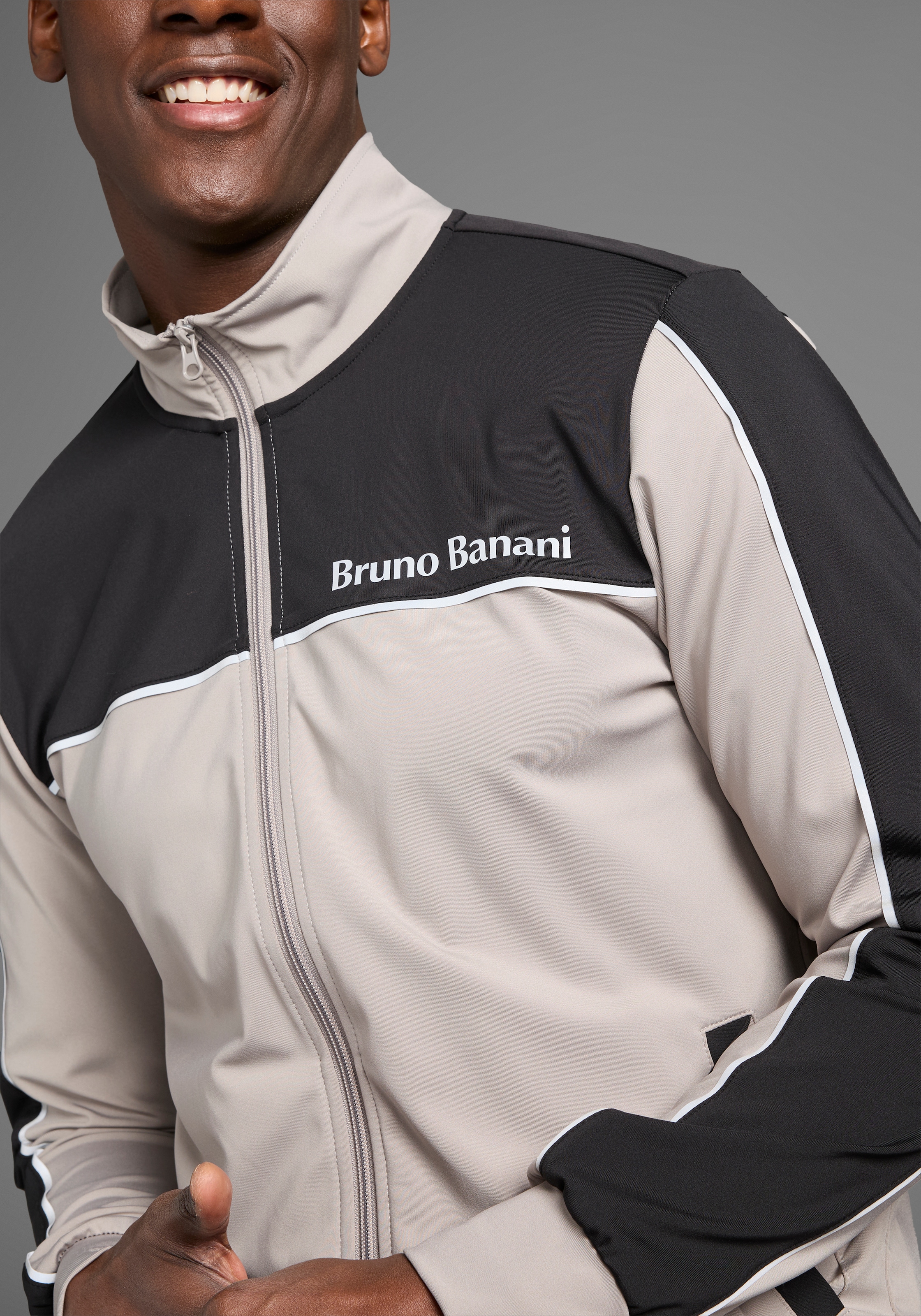 Bruno Banani Sweatjacke , mit Reflektorstreifen in Teilungsnähten